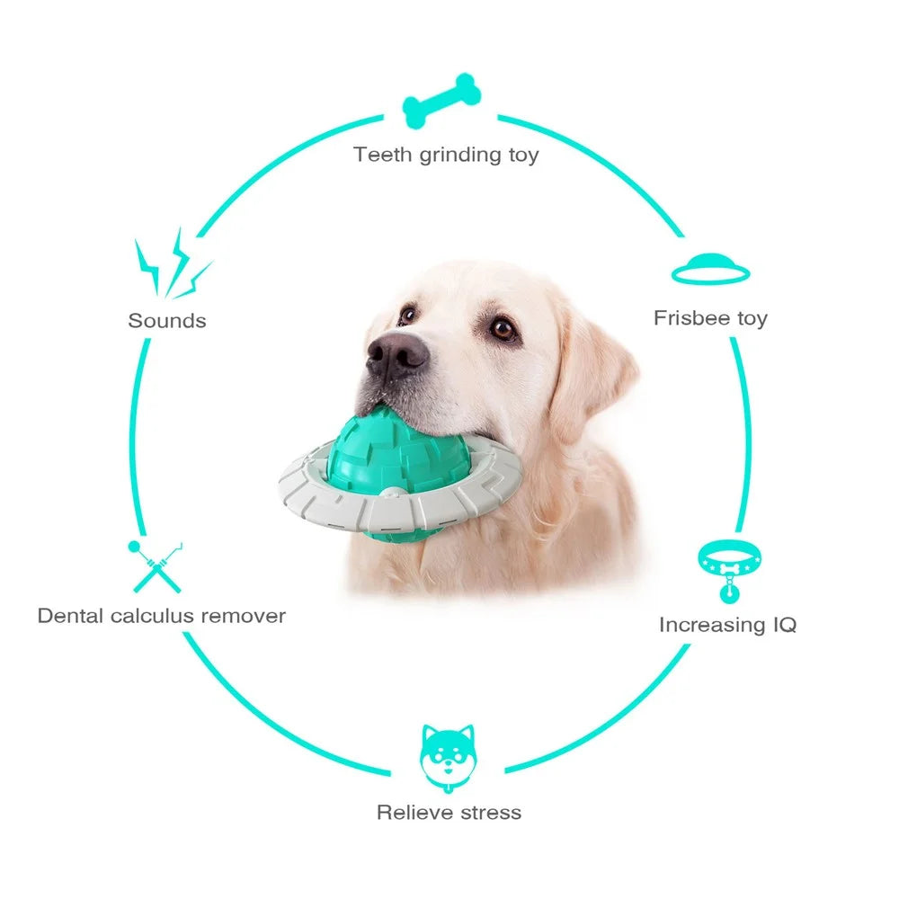 WXQ-02 Dog Interactive Flying Saucer Pet Chewing Squeaky Toy Gift (BPA Free, CPC / FDA / RoHS Certified) - Lake Blue - 3