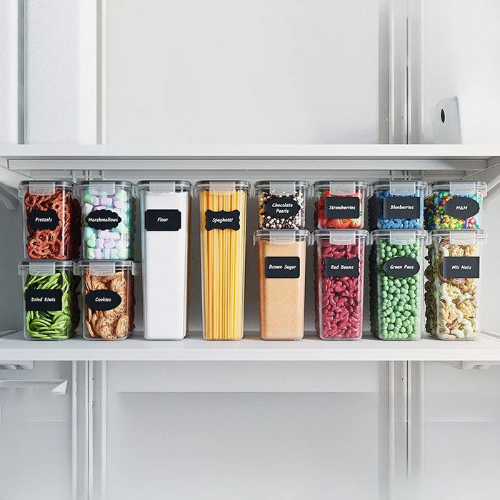 14Pcs / Set Kitchen Storage Jars with Lid Clear Airtight Storage Containers (BPA-Free, FDA / LFGB / FCM Certified) - 3