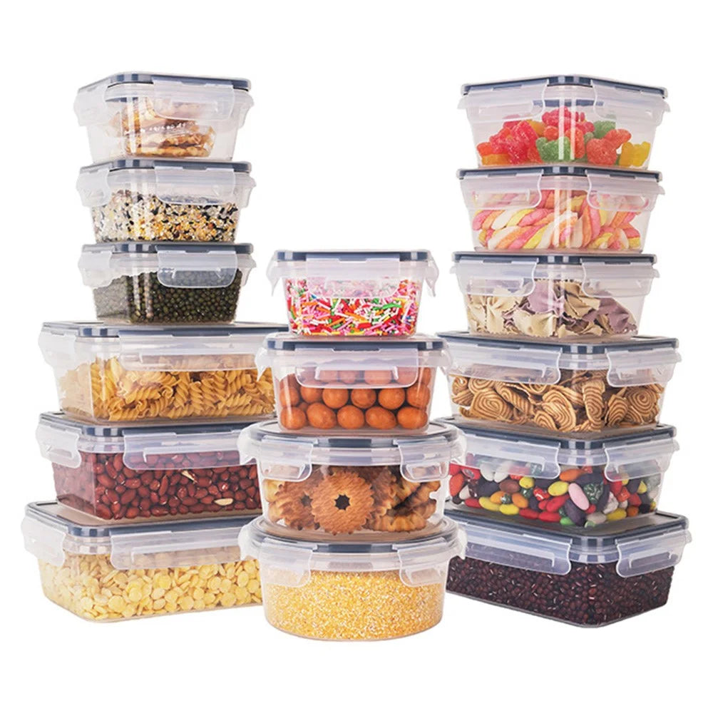 16Pcs  /  Set Airtight Food Storage Containers Kitchen Cabinet PP Jars with Lid (BPA-Free, FDA  /  LFGB  /  FCM Certified) - 1