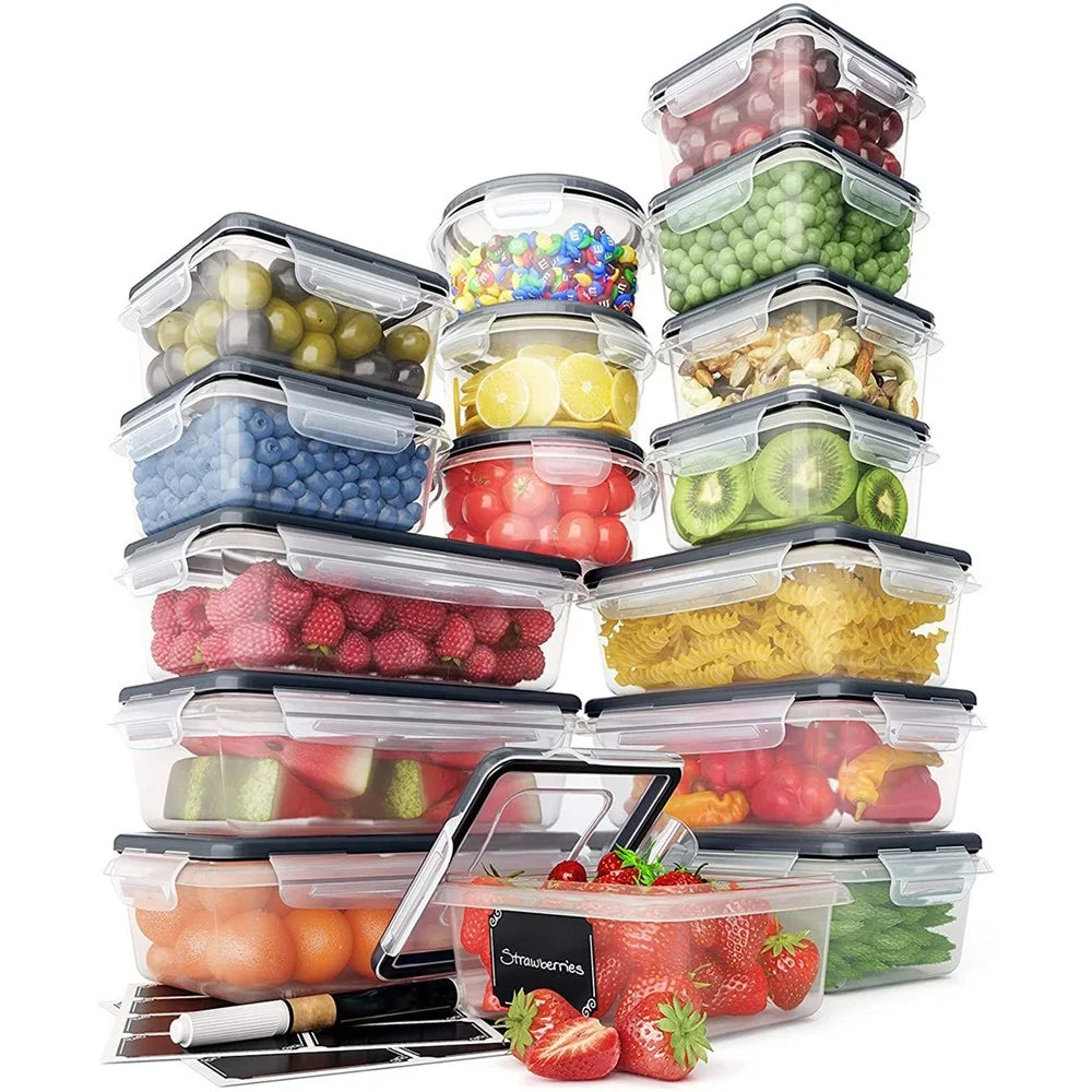 16Pcs / Set Kitchen Airtight Food Storage Jars Container with Lid PP Canisters (BPA-Free, FDA / LFGB / FCM Certified) - 1