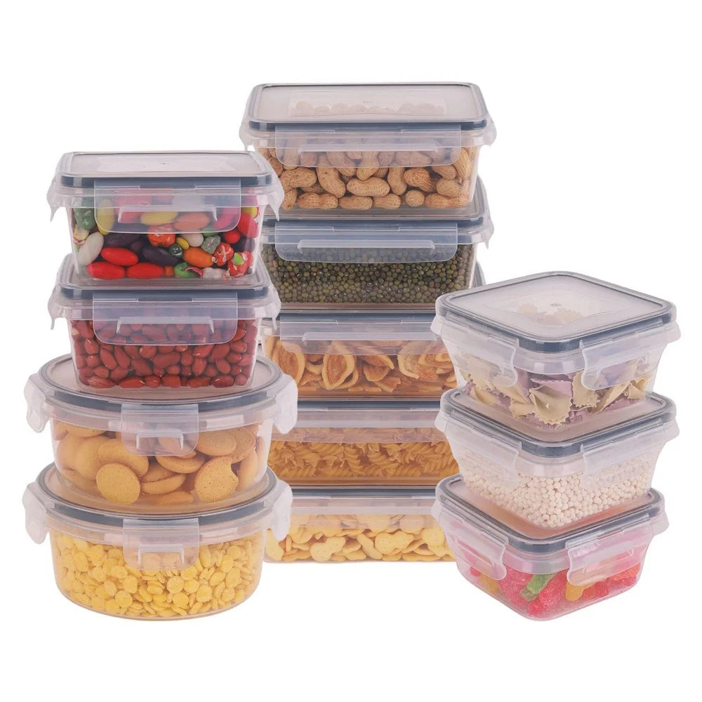 12Pcs / Set Clear PP Jars Airtight Food Storage Containers with Lid for Kitchen (BPA-Free, FDA / LFGB / FCM Certified) - 1