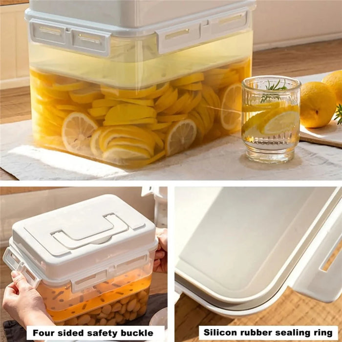 5L Pickle Kimchi Containers Press Plate Leakproof Airtight PP Storage Container with Handle - 6