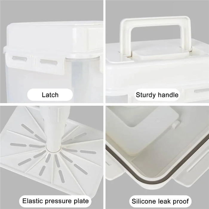 5L Pickle Kimchi Containers Press Plate Leakproof Airtight PP Storage Container with Handle - 7