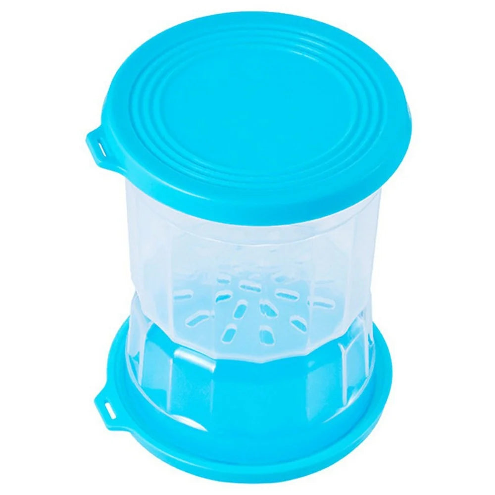 Hourglass Pickle Jar Dry Wet Separation Airtight Fridge Organizer for Kimchi Olives Pickled Vegetables (BPA Free, No FDA) - Blue - 1
