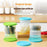 Hourglass Pickle Jar Dry Wet Separation Airtight Fridge Organizer for Kimchi Olives Pickled Vegetables (BPA Free, No FDA) - Blue - 2