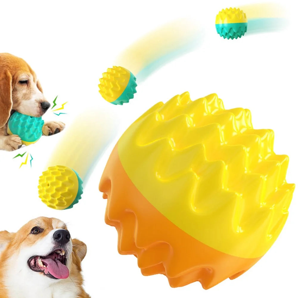 Pet Dog Squeaky Toy Gift Teething Chew Ball for Dental Cleaning Puppy Interactive Float Ball - Lake Blue - 2