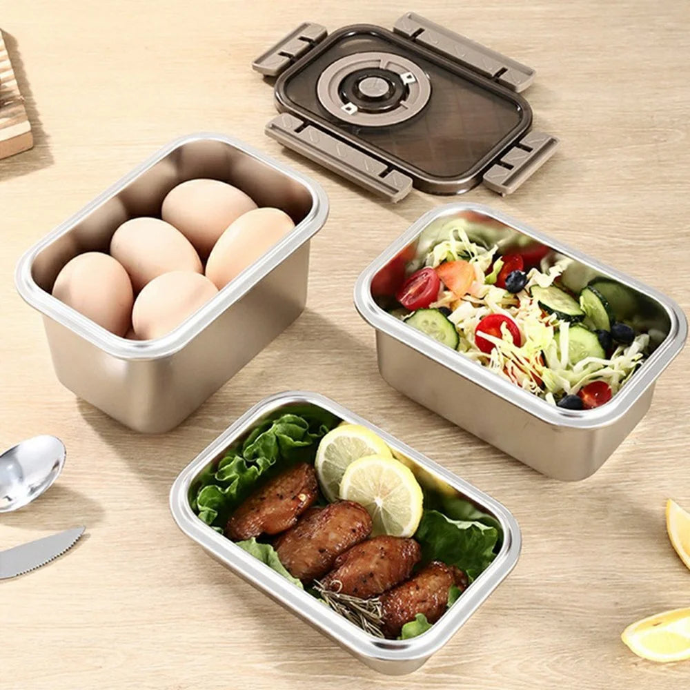 Stainless Steel Food Storage Container 680ML Leak-Proof Salad Container with Lid (No FDA) - 4