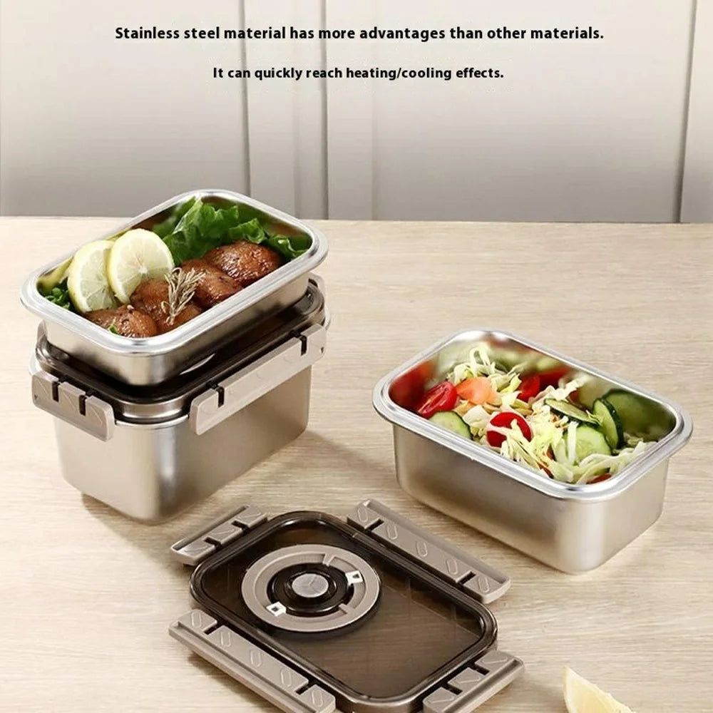 Stainless Steel Food Storage Container 1200ML Leak-Proof Salad Container with Lid (No FDA) - 2
