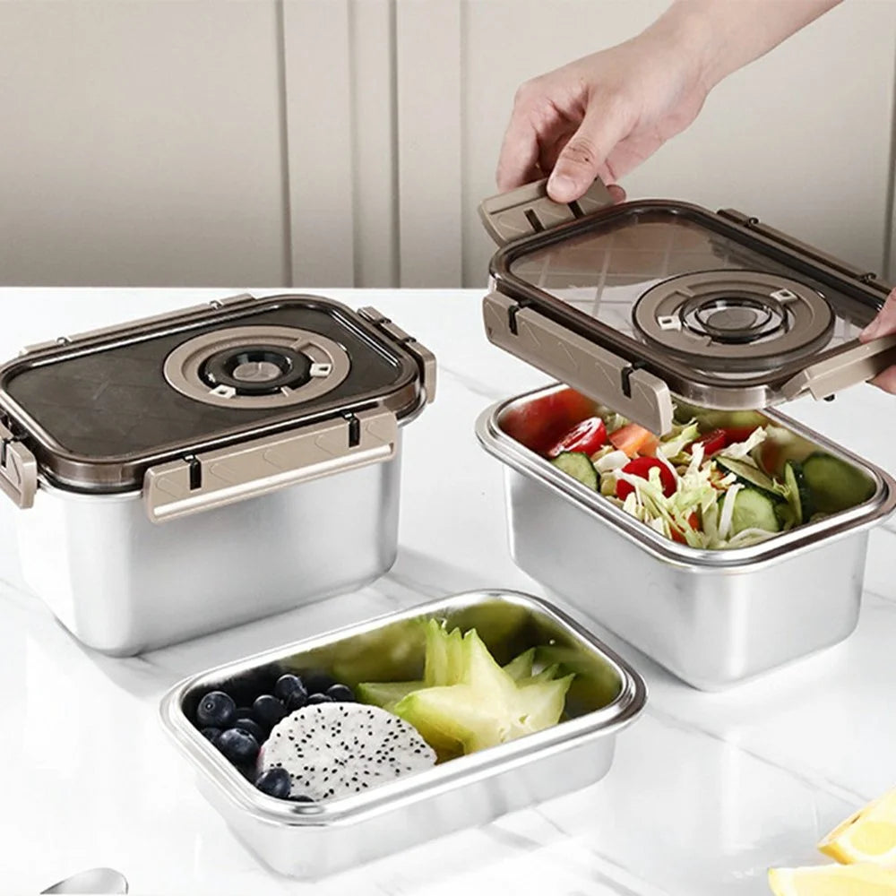 Stainless Steel Food Storage Container 1200ML Leak-Proof Salad Container with Lid (No FDA) - 5