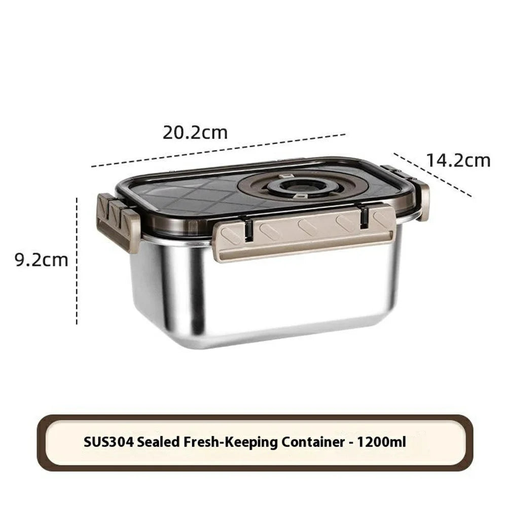 Stainless Steel Food Storage Container 1200ML Leak-Proof Salad Container with Lid (No FDA) - 6