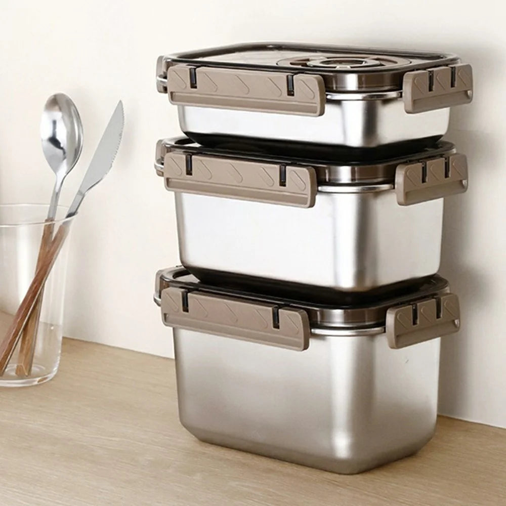 Stainless Steel Food Storage Container 1500ML Leak-Proof Salad Container with Lid (No FDA) - 4