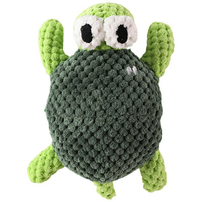 Ocean Animal Dog Rope Toy Squeaky Durable Pet Toys Turtle Crab Starfish for Chewing Playing - Turtle - 1