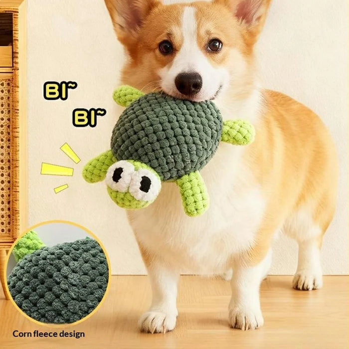 Ocean Animal Dog Rope Toy Squeaky Durable Pet Toys Turtle Crab Starfish for Chewing Playing - Turtle - 6