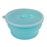 1500ml Round Food Grade Silicone Collapsible Lunch Box Foldable Microwave Safe Storage Container (BPA-Free, FDA Certified) - Blue - 1