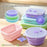 1500ml Round Food Grade Silicone Collapsible Lunch Box Foldable Microwave Safe Storage Container (BPA-Free, FDA Certified) - Blue - 2