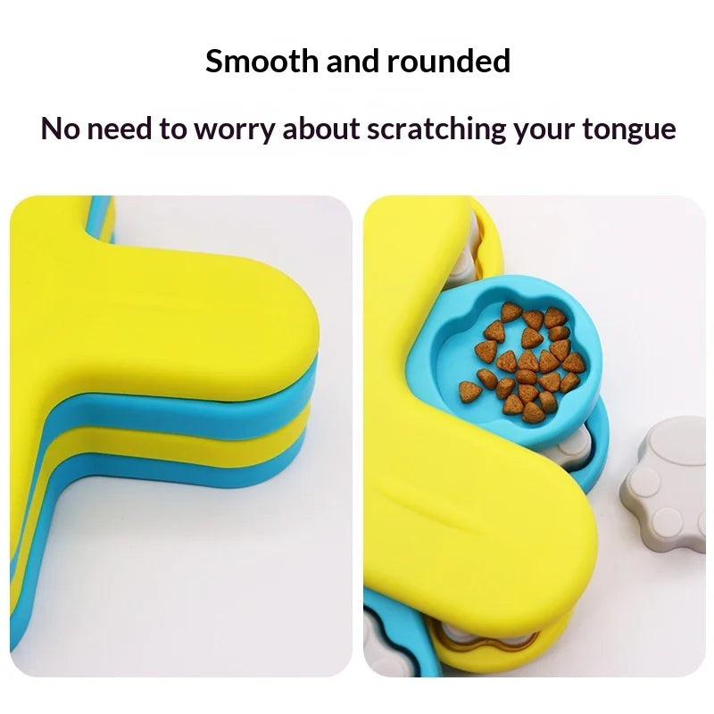 3-Layer Dog Puzzle Toy Slow Feeder Interactive Treat Dispenser for Pet Training (BPA Free, No FDA) - Yellow - 3