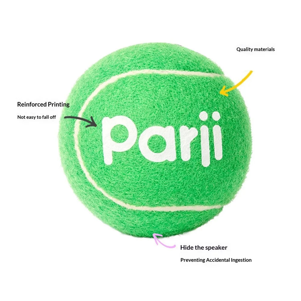 PARJI 4Pcs Size L 6.5cm Squeaky Dog Toy Balls Rubber Felt Tennis Balls for Dogs Outdoor Playing Training - 2