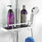 A2241 Bathroom Pole Storage Shelf No Drilling Lifting Bar Shampoo Tray Shower Head Holder with Double Hooks - 2