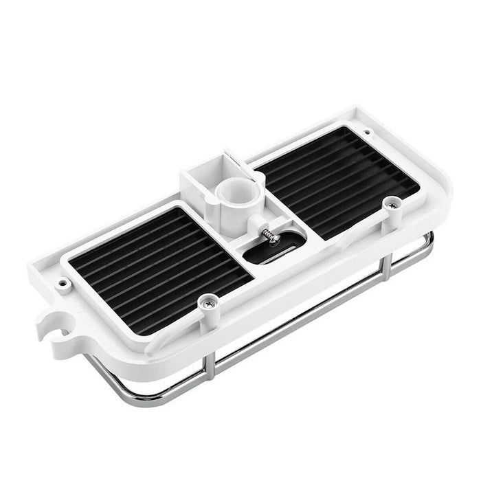 A2241 Bathroom Pole Storage Shelf No Drilling Lifting Bar Shampoo Tray Shower Head Holder with Double Hooks - 7