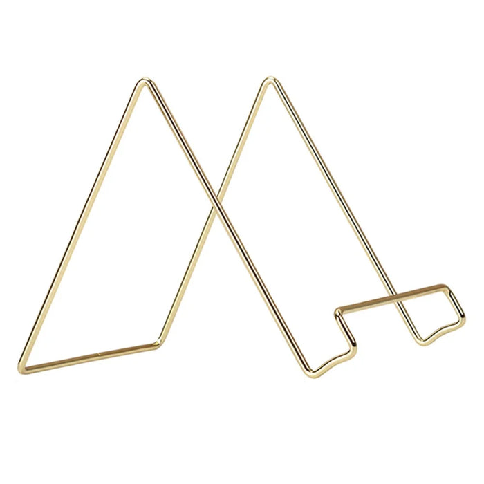 16 x 16.5 x 13.5cm Nordic Style Wrought Iron Magazine Storage Rack Gold-plated Tablet Stand Metal Holder for Cookbooks/Photographs - Size: L - 1