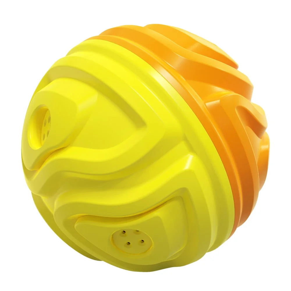 YSQ-03 TPR Pet Squeaky Toy Gift for Puppy Dog Chew Toy with Sound Teething Teeth Cleaning Ball Tool for Dog Teeth Grinding (with FDA, BPA-Free) - Yellow / Orange - 2