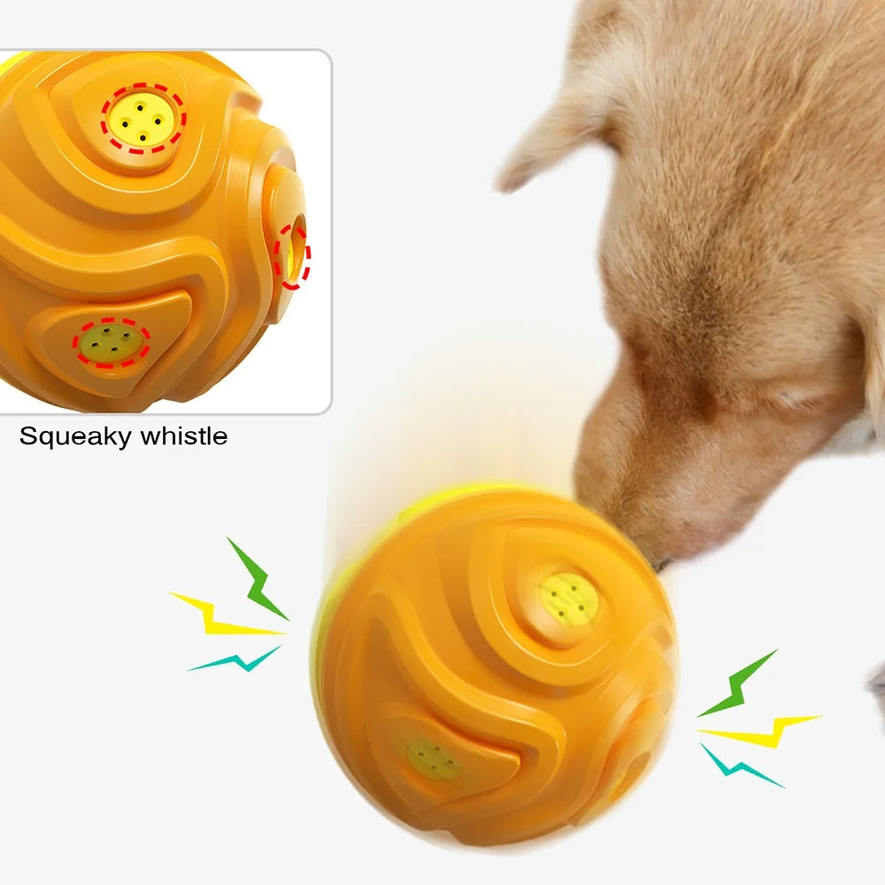 YSQ-03 TPR Pet Squeaky Toy Gift for Puppy Dog Chew Toy with Sound Teething Teeth Cleaning Ball Tool for Dog Teeth Grinding (with FDA, BPA-Free) - Yellow / Orange - 5
