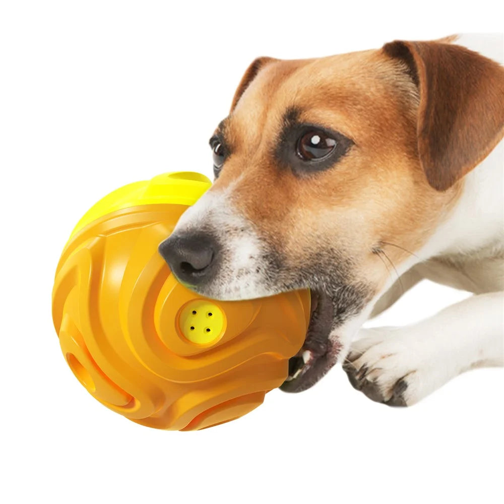 YSQ-03 TPR Pet Squeaky Toy Gift for Puppy Dog Chew Toy with Sound Teething Teeth Cleaning Ball Tool for Dog Teeth Grinding (with FDA, BPA-Free) - Yellow / Orange - 6