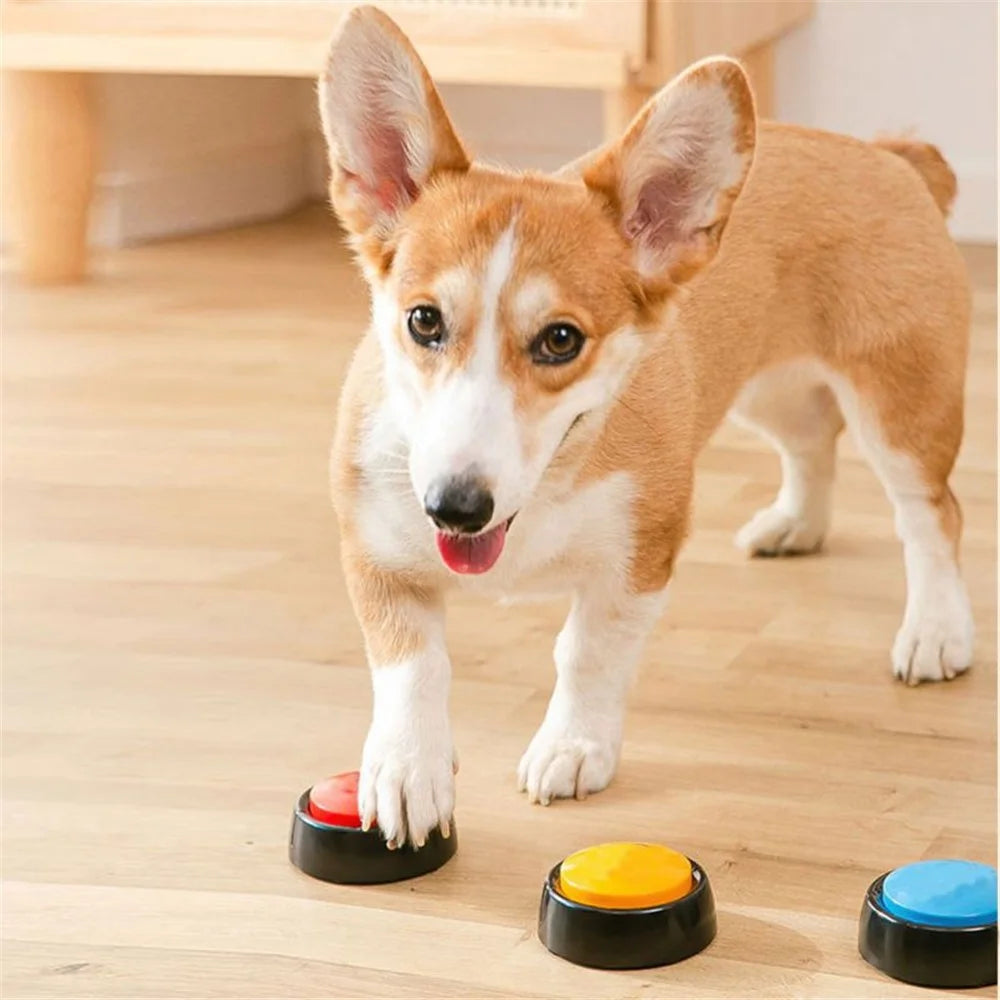 Battery Powered Voice Recording Button for Dog Communication Pet Gift Training Buzzer Device - Yellow - 4