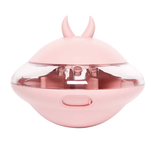 AIWO Interactive Dog Toy Treat Dispenser Pet Puppy Ball UFO Shaped Toy Food Slow Feeder (BPA-Free, No FDA Certified) - Pink - 1