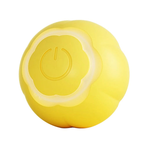 AIWO Pet Smart Rolling Ball Cat Teaser Bite Resistant Dog Interactive Training Toy - Floral / Yellow - 1