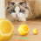 AIWO Pet Smart Rolling Ball Cat Teaser Bite Resistant Dog Interactive Training Toy - Floral / Yellow - 3