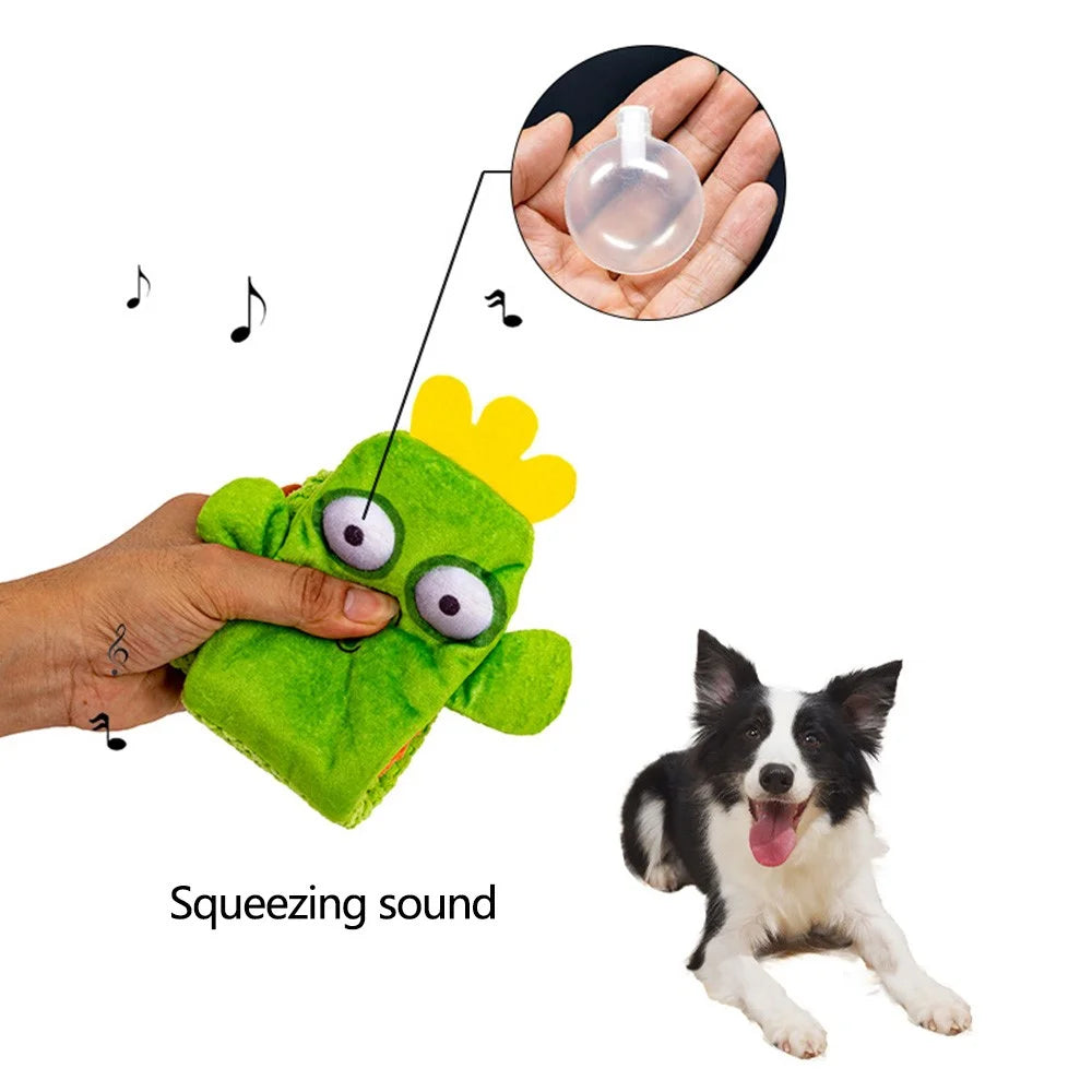 Cactus Style Squeaky Chew Dog Toy Food Sniffing Feeding Stress Relief Pet Supply ST - 3
