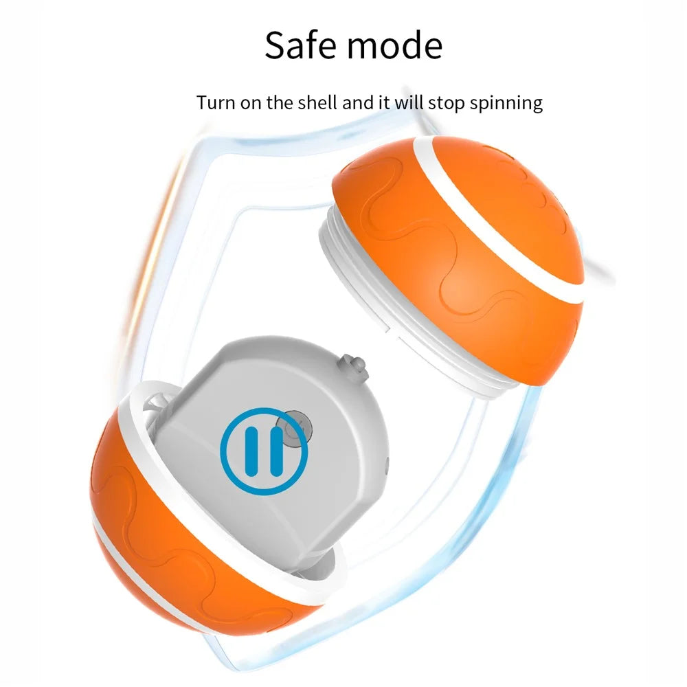 Cat Dog Puppy Wicked Ball USB Rechargeable LED Light Electric Self-Playing Toy with Remote Control ST - Orange - 5