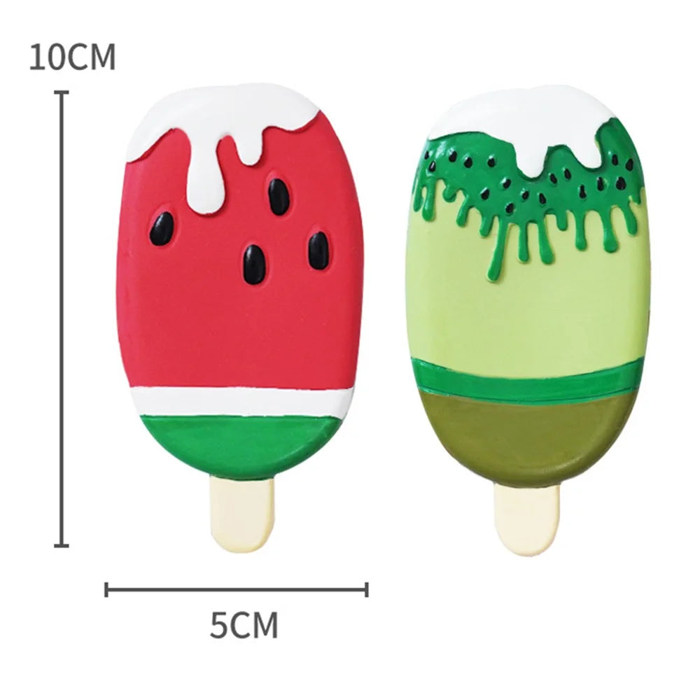 Latex Dog Cleaning Teeth Toy Fruit Ice Cream Shape Squeaker Sound Pet Chewing Toy ST - Watermelon - 6