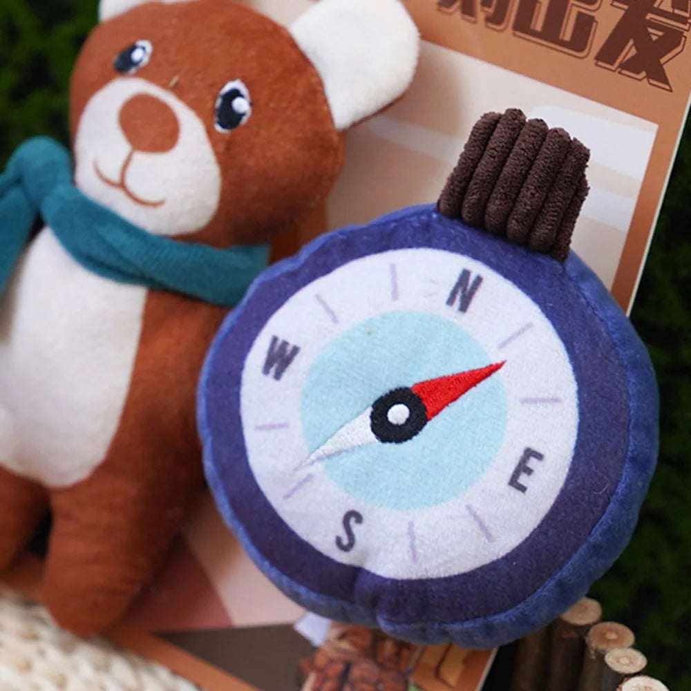 KARA PET 2Pcs / Set Dog Soft Plush Squeaky Sound Puppy Chew Toy Pet Molar Training Toy ST - Lion+Backpack - 7
