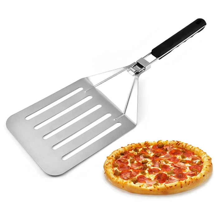 Foldable 430 Stainless Steel Pizza Cake Spatula Pizza Peel Slotted Spatula, Size L (BPA-Free, No FDA Certificate) - 1