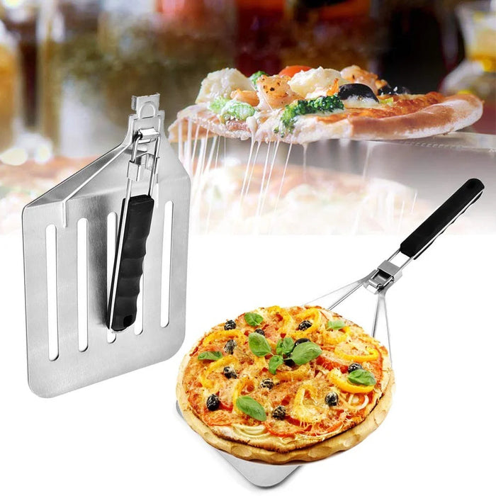 Foldable 430 Stainless Steel Pizza Cake Spatula Pizza Peel Slotted Spatula, Size L (BPA-Free, No FDA Certificate) - 3