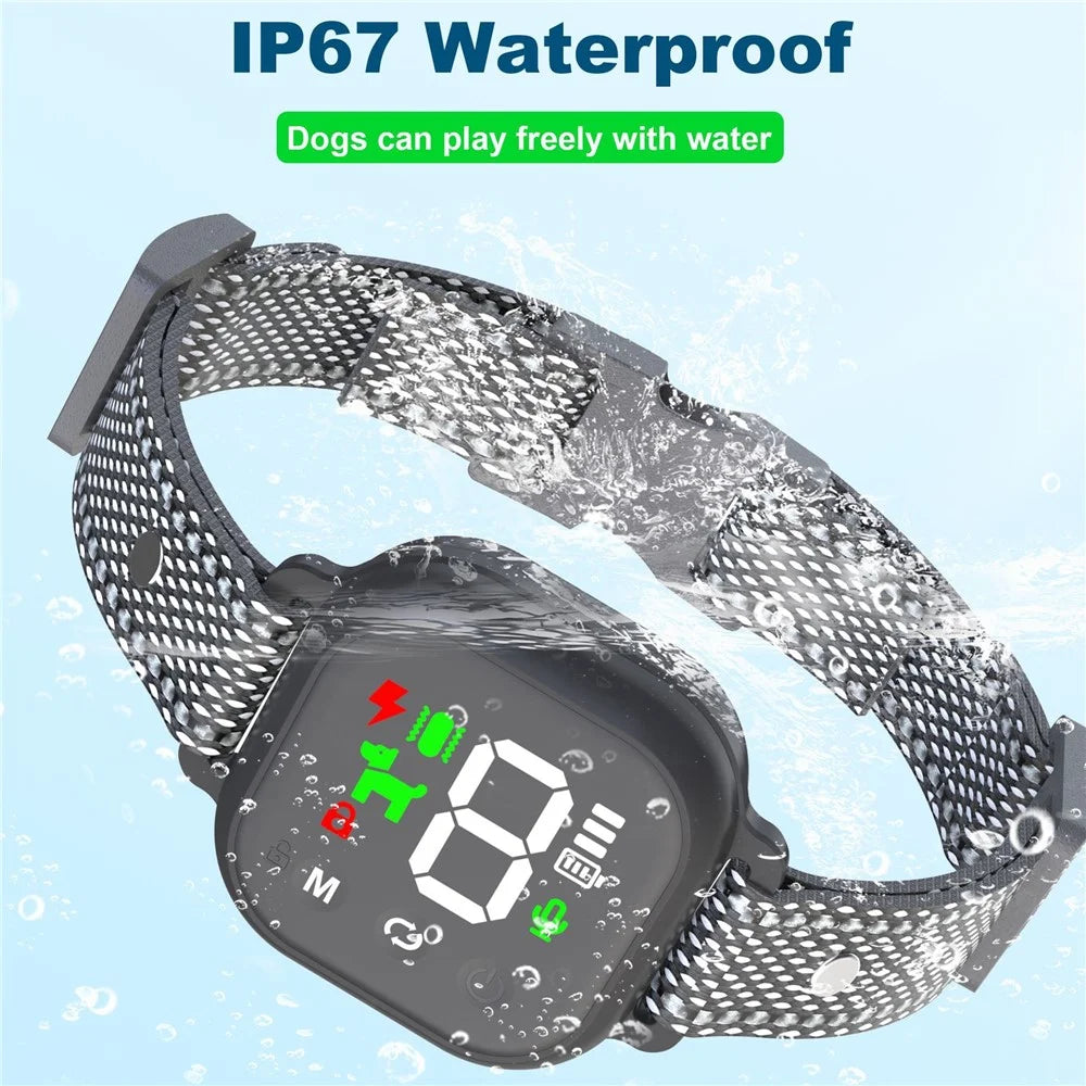 776 Pet Bark Control Collar Color Screen Dogs Shock / Vibration / Sound Auto Trainer Gift (CE FCC UN38.3 MSDS Certified) - Black - 7