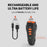Portable Ultrasonic Pet Gift Dog Anti Barking Device Rechargeable LED Flash Training Aid - Black+Orange - 6