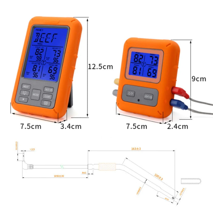 TS-TP40-A Digital Display BBQ Meat Probe 4 Channels Wireless Food Thermometer for Kitchen Cooking - 6