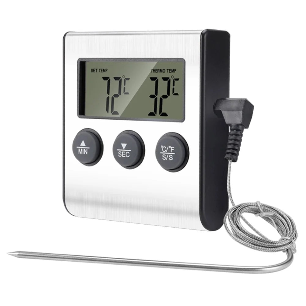 TS-BN50 Digital Food Thermometer for BBQ Kitchen Cooking with Alarm Timer Temperature Gauge - 1