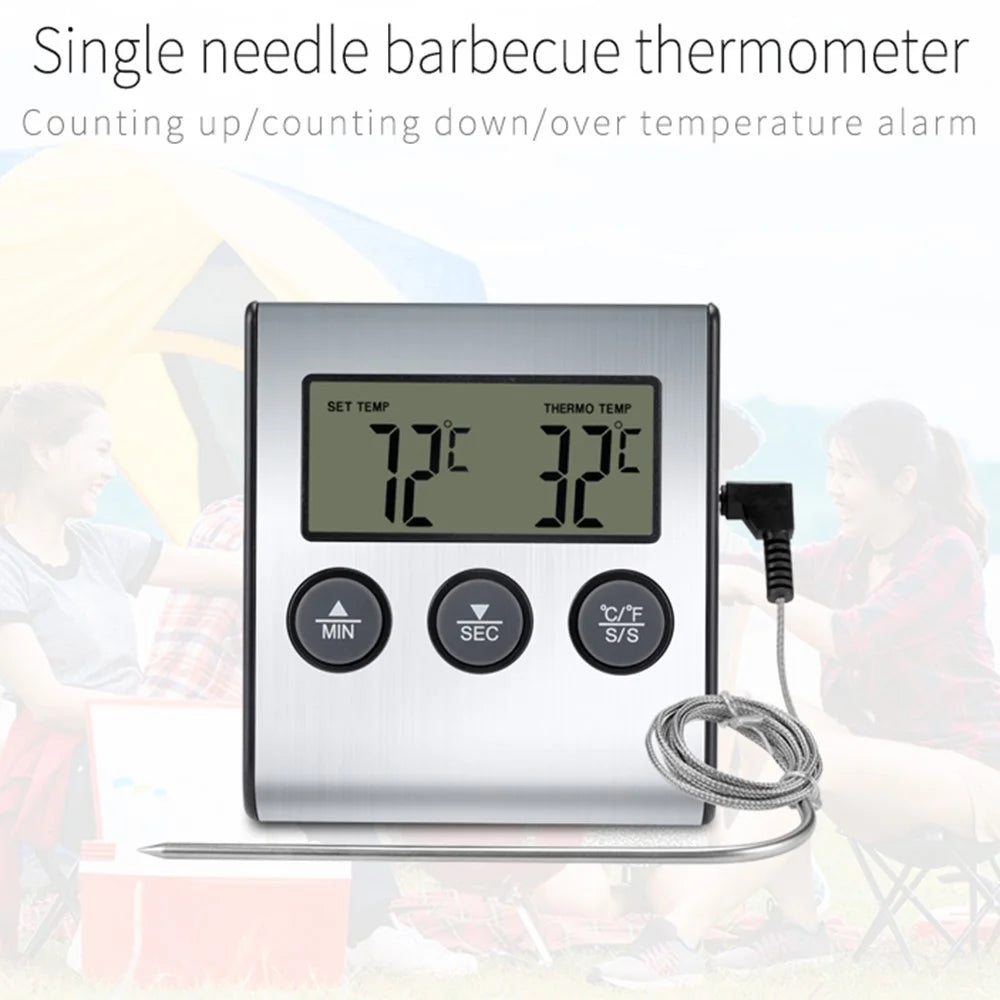 TS-BN50 Digital Food Thermometer for BBQ Kitchen Cooking with Alarm Timer Temperature Gauge - 3