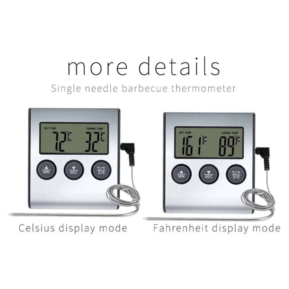 TS-BN50 Digital Food Thermometer for BBQ Kitchen Cooking with Alarm Timer Temperature Gauge - 6