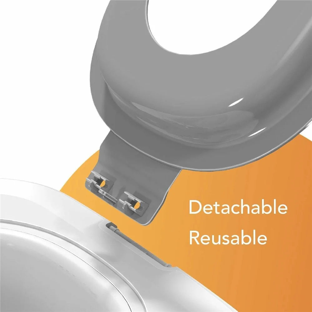 Detachable Cat Toilet Trainer Plastic Reusable Litter Tray Training Kit Behaviour Aid Gift - Grey - 4