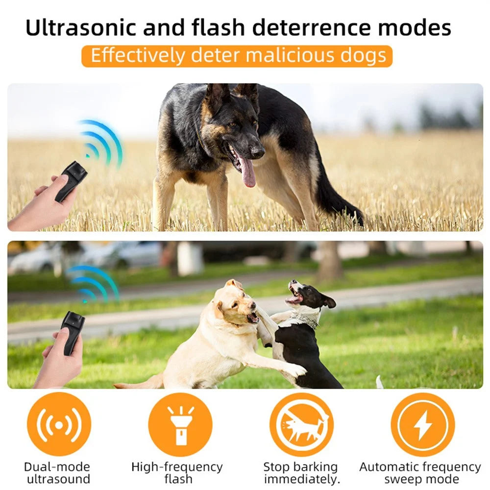 P23 Mini Ultrasonic Anti Barking Device for Dogs Gift Portable Bark Control Dog Training Deterrent - Black - 3