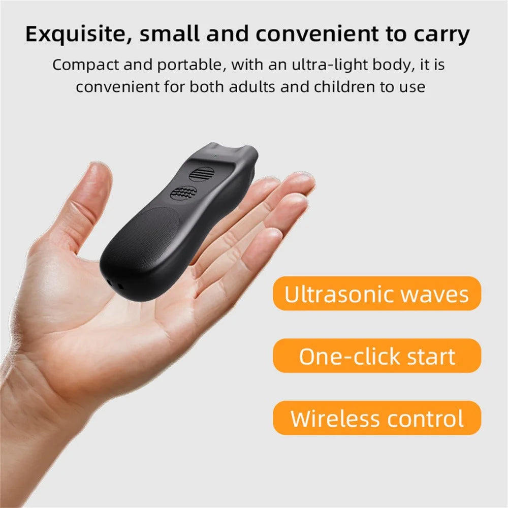P23 Mini Ultrasonic Anti Barking Device for Dogs Gift Portable Bark Control Dog Training Deterrent - Black - 5