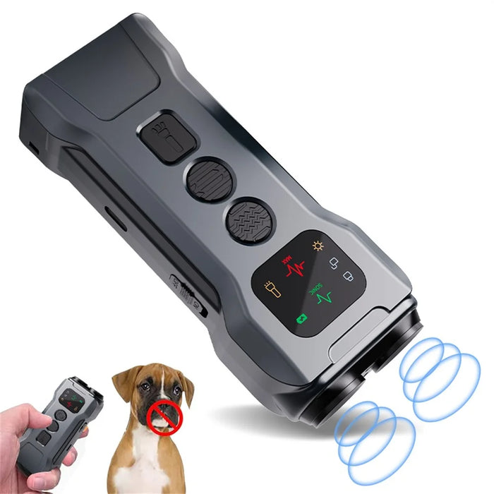 P9 Dual Head Anti Barking Device Gift Ultrasonic Dog Repellent Portable Dog Training Tool Built In Flashlight - Black - 1