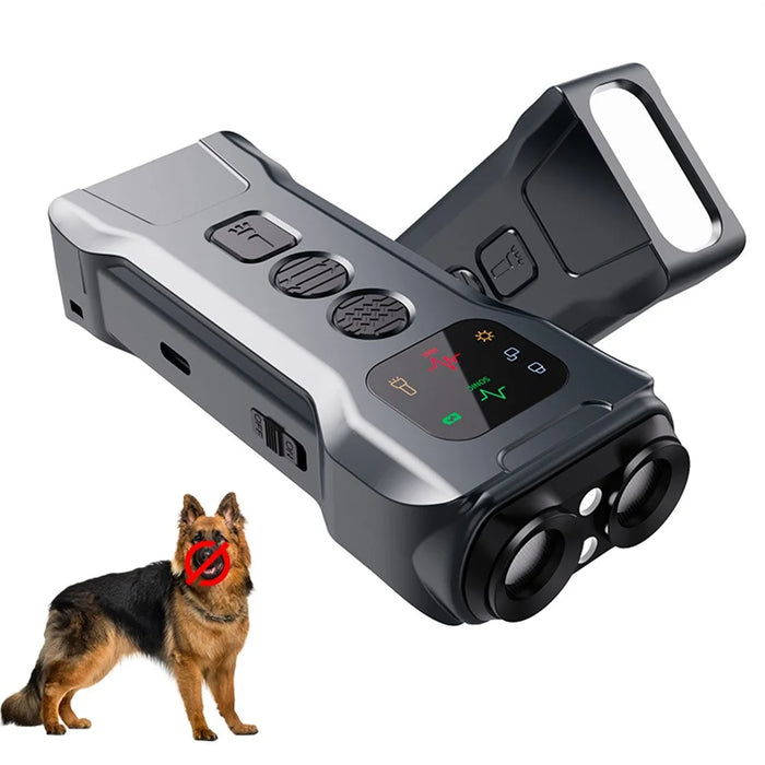 P9 Dual Head Anti Barking Device Gift Ultrasonic Dog Repellent Portable Dog Training Tool Built In Flashlight - Black - 3