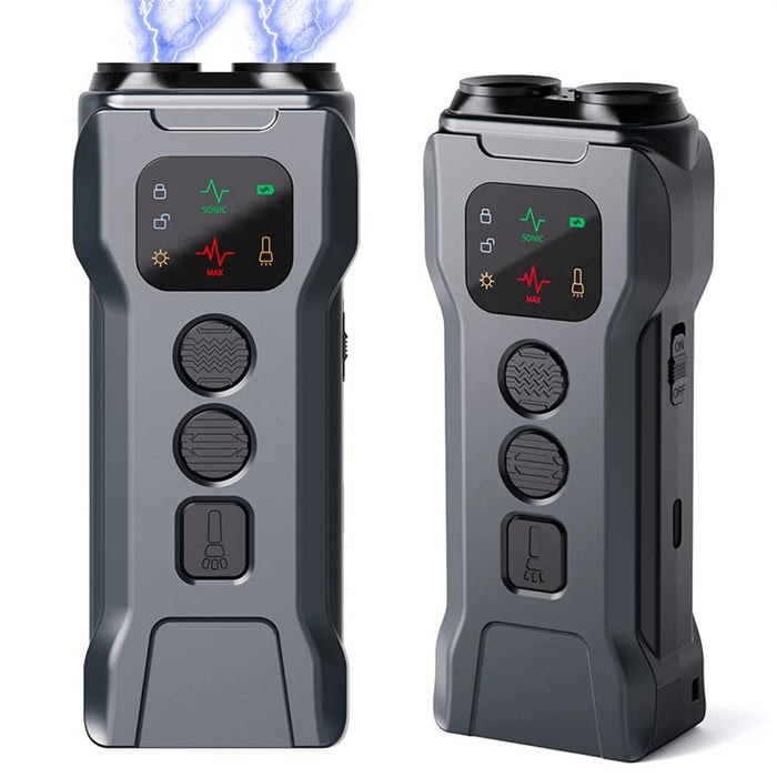 P9 Dual Head Anti Barking Device Gift Ultrasonic Dog Repellent Portable Dog Training Tool Built In Flashlight - Black - 4
