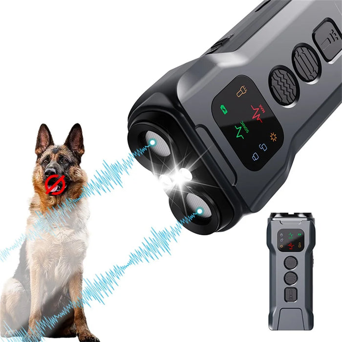 P9 Dual Head Anti Barking Device Gift Ultrasonic Dog Repellent Portable Dog Training Tool Built In Flashlight - Black - 5